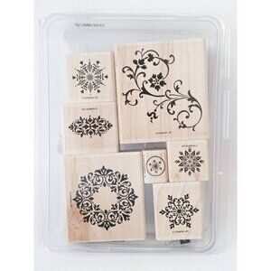 7 Vintage Rubber Stamps  Stampin Up Mandela Snowflakes Scroll
